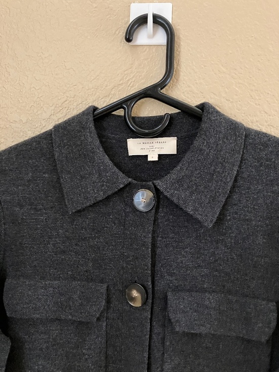 Sezane Sweaters - La Maille Sezane Betty Cardigan Sweater in Gray Merino Wool Women's Size Small